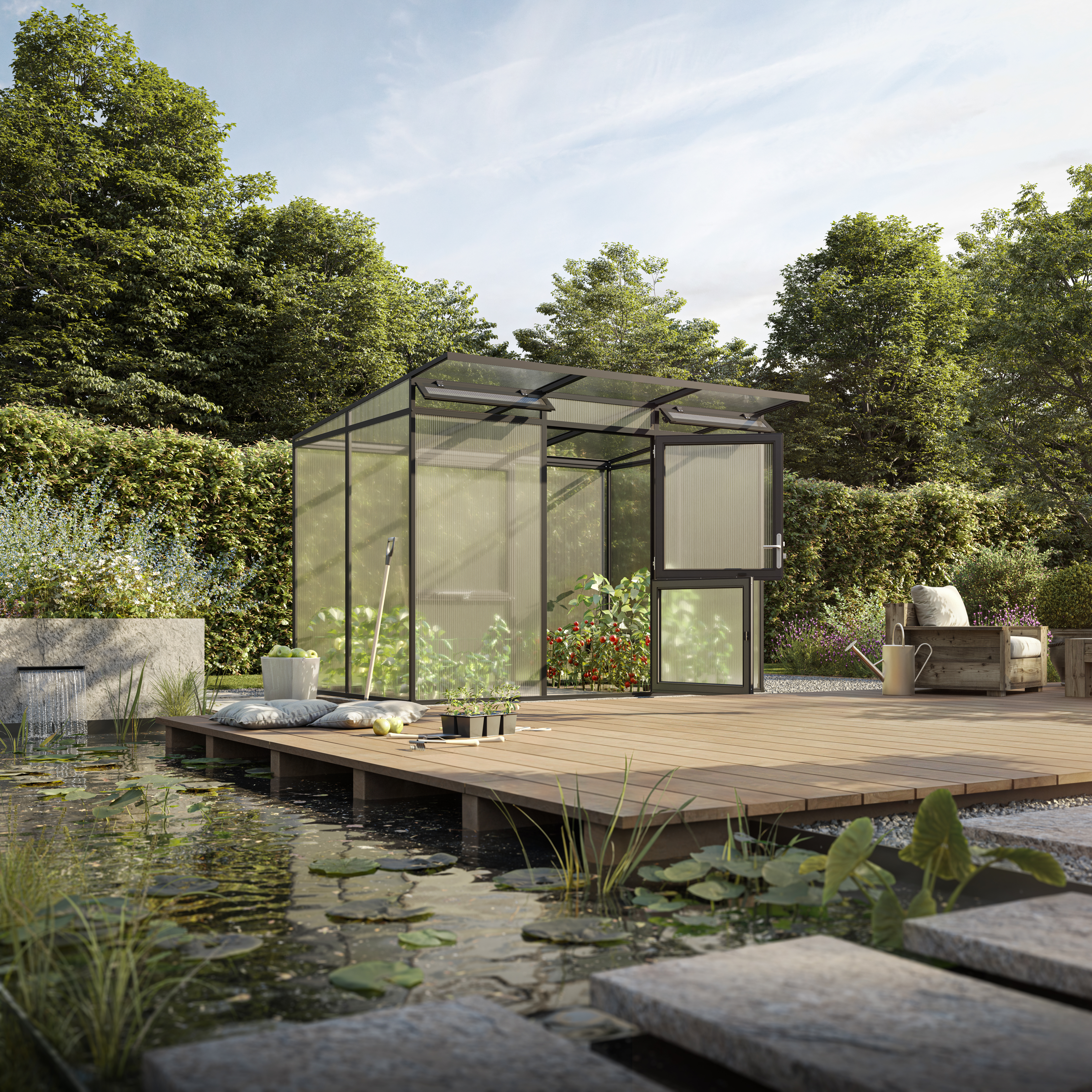 Gewächshaus Botanica Design Typ 2 - anthrazit-grau