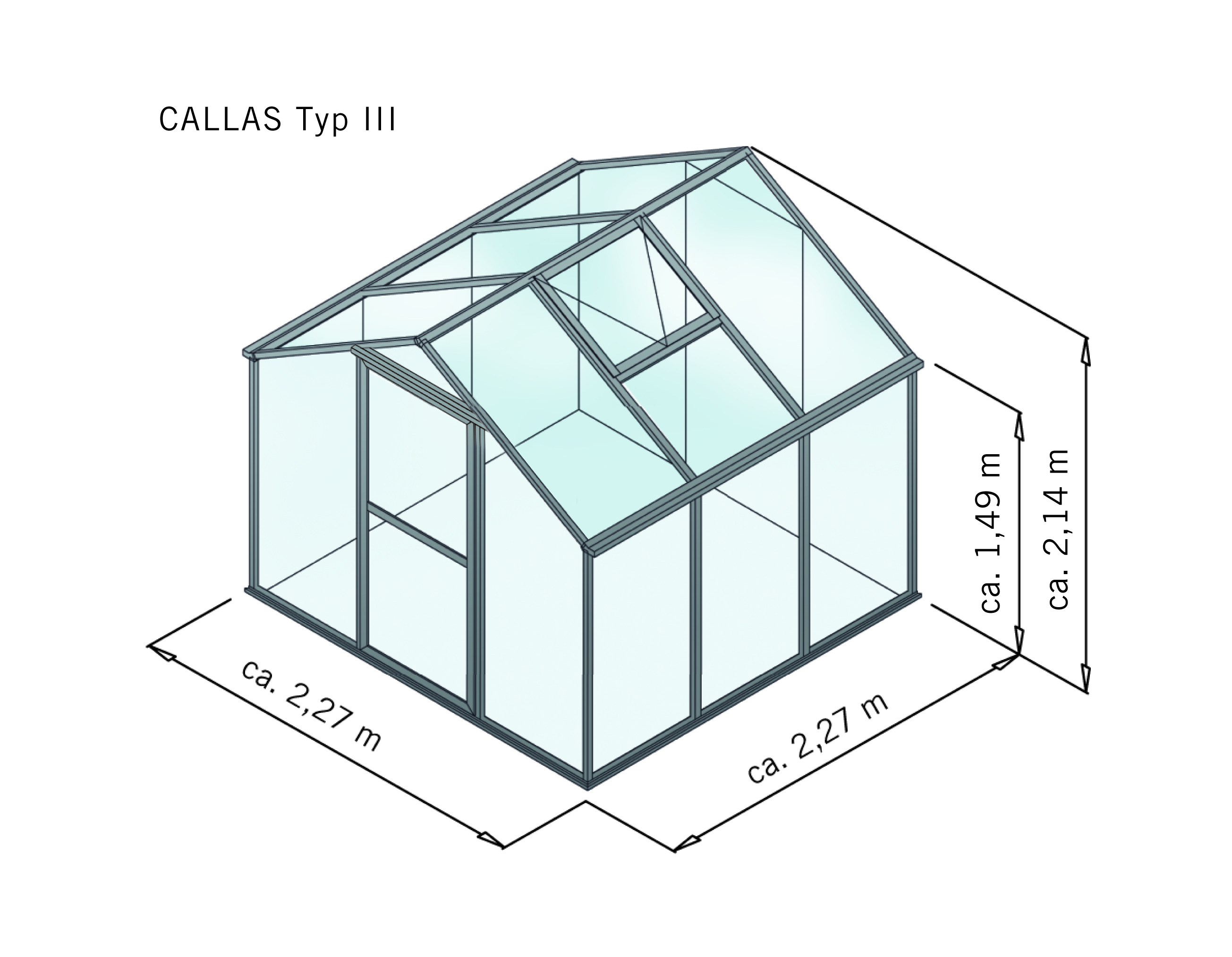 Gewächshaus Callas III - pressblank | Aluminium pressblank | 19300000