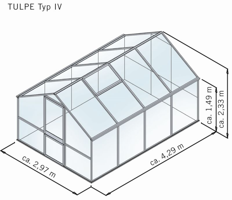 Gewächshaus Tulpe IV - anthrazit-grau