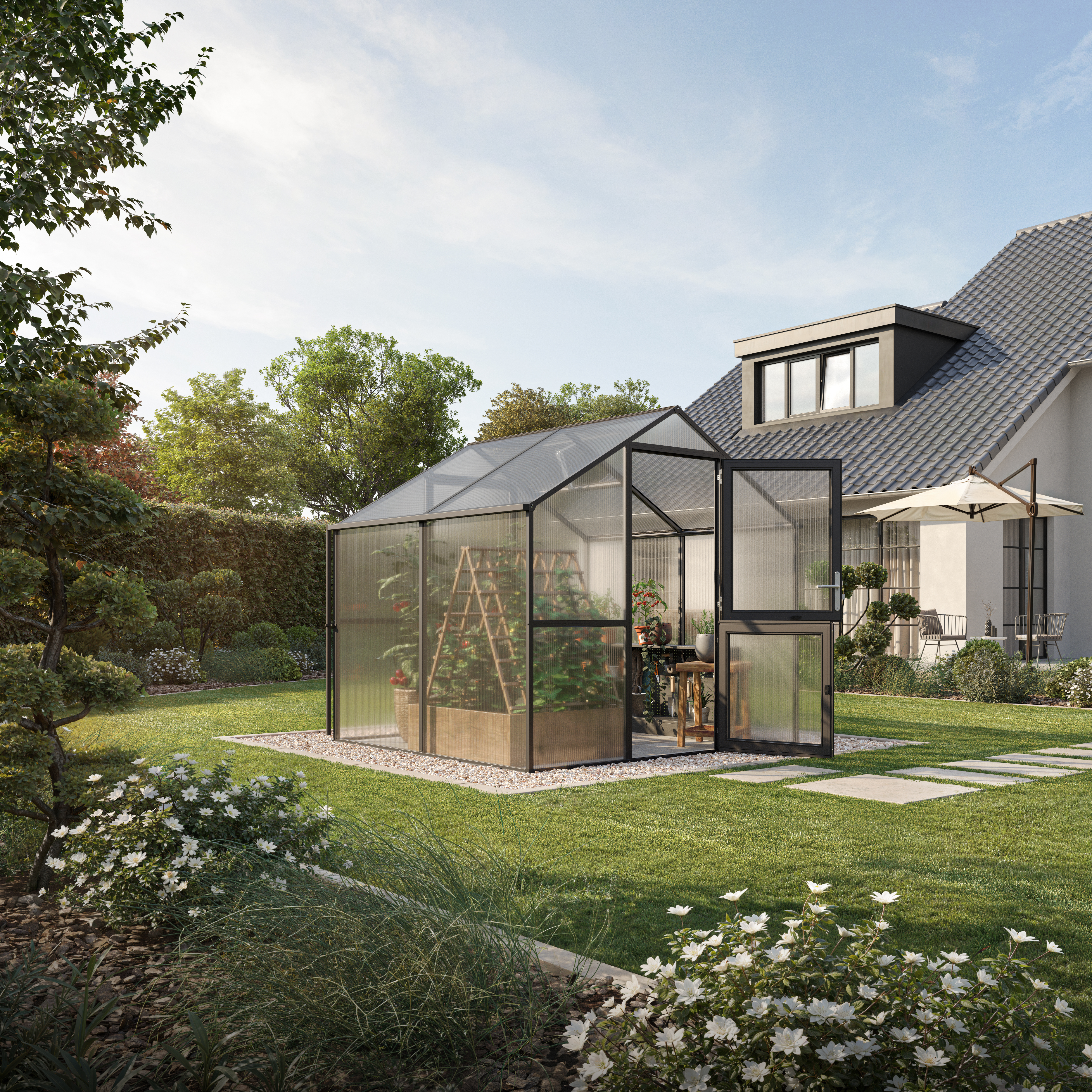 Gewächshaus Botanica Compact Typ 2 - anthrazit-grau