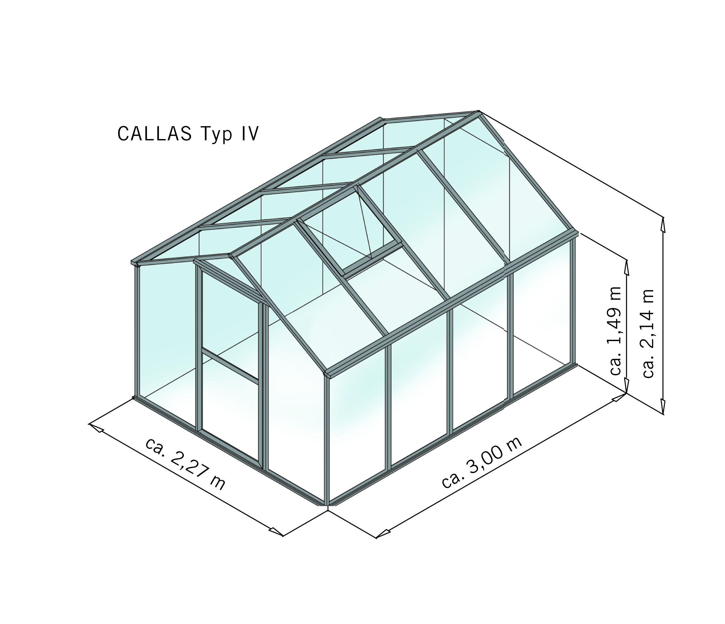 Gewächshaus Callas IV - pressblank | Aluminium pressblank | 19400000
